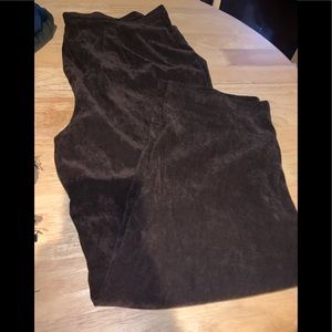 Brown velvet look brushed polyester pants